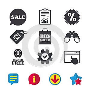 Sale speech bubble icon. Discount star symbol.