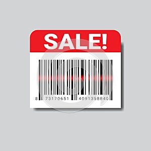 Sale Sticker With Bar Code For Scanning Icon Isolated