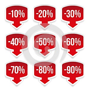 Sale sticker set red