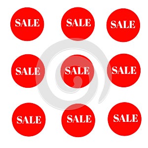 Sale stickers colorful circle and white letters icon 3d background brand and productions advertising