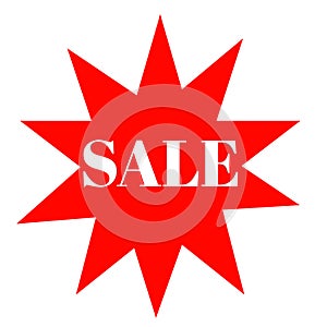 Sale stickers colorful star and white letters icon 3d brand and productions advertising
