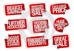 Sale stickers set - further reductions,