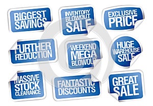 Sale stickers set - great sale, biggest savings, exclusive price