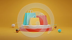 Sale symbol and podium present you sale and shopping concept. Sale event, Shopping sale event. 3d illustration background