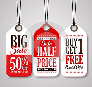 Sale Tag Design Collection Made of Paper with Different Titles for Promotion photo
