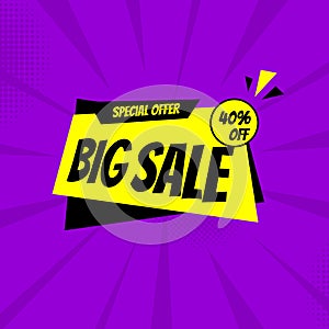 Sale tag. Special offer,big sale, discount, best price, mega sale banner. Shop or online shopping