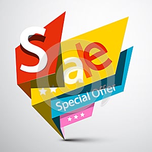 Sale Tag. Vector Busines Paper Colorful Label photo