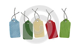 Sale tage. Set of color gift tags isolated on white background.