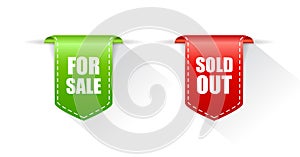 Sale tags, for sale and sold out icon