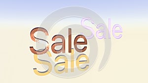 Sale text adv with several materials and gradient background
