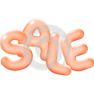 Sale text lettering vector icon isolated on white