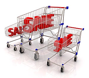 Sale text in the shopping cart