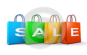 Sale Text Word on Shopping Bags