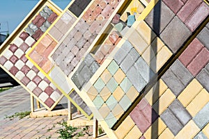 Sale of tiles for the sidewalk and tracks