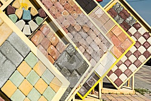 Sale of tiles for the sidewalk and tracks