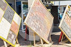 Sale of tiles for the sidewalk and tracks