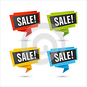 Sale vector icons - Origami paper labels