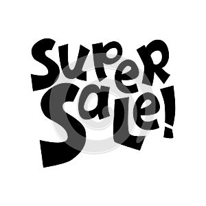 Sale vector lettering label on white background. Black Friday web sticker. Special offer label in online physical store