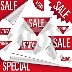Sale and venta stickers and labels photo