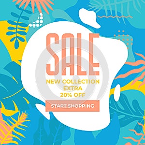 Sale website banner. Sale tag. Sale promotional material vector illustration.