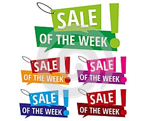 Sale of the week banner labels.