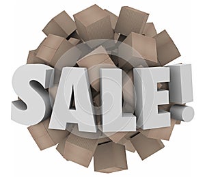Sale Word Cardboard Boxes Inventory Overstock Wholesale Clearance