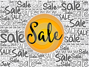 SALE word cloud background