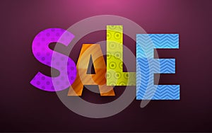 Sale word vector background