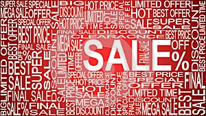 Sale words. Sales promotional. Store Sale concept.