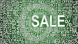 Sale words. Sales promotional. Store Sale concept.