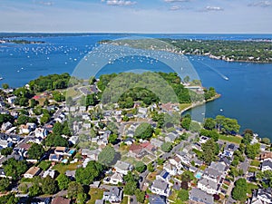 Salem center and harbor, Massachusetts, USA