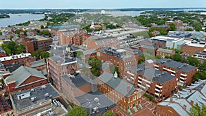 Salem historic center aerial view, Massachusetts, USA