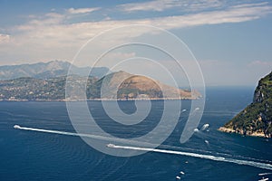 Salerno Gulf on the Tyrrhenian Sea, Amalfi Coast, Italy