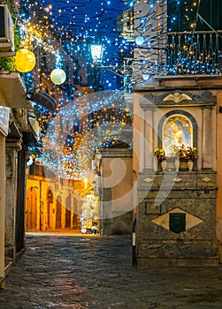 The amazing `Luci d`Artista` artist lights in Salerno during Christmas time, Campania, Italy. photo