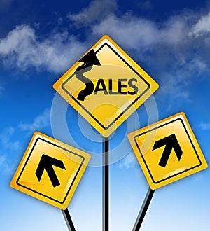 Sales ahead concept