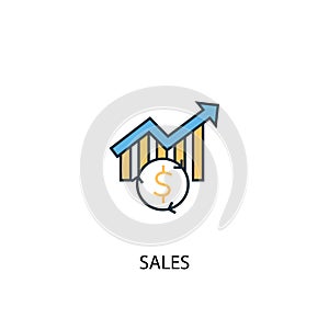 Sales concept 2 colored line icon