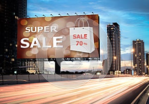 Sales concept, Outdoor billboards, super sale photo