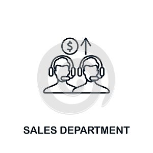 Sales Department icon. Monochrome simple Company Structure icon for templates, web design and infographics