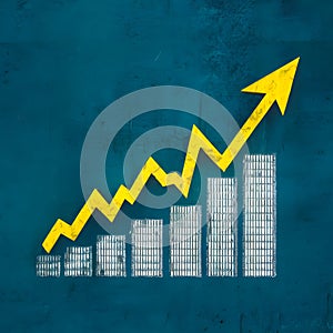 Sales dynamics and growth concept, mixed media, price growth