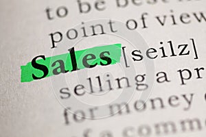 Definition of the word Sales