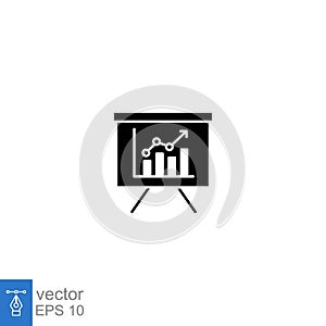 Sales forecasting glyph icon. Predictive analytics financial business