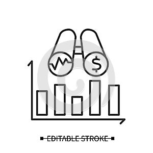 Sales forecasting icon. Stock and retail planing and analytics simple vector illustration