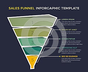 Sales Funnel Diagram Infographic Template