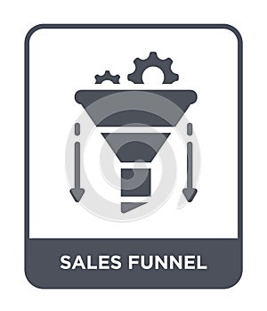 sales funnel icon in trendy design style. sales funnel icon isolated on white background. sales funnel vector icon simple and