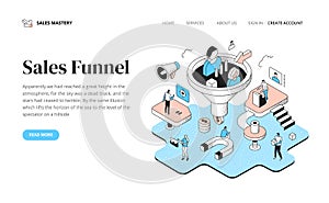 Sales Funnel Isometric Concept