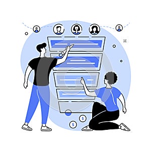 Sales funnel management abstract concept vector illustration.