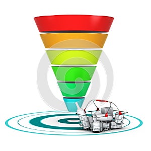 Sales funnel. Marketing or Business Chart