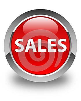 Sales glossy red round button