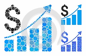 Sales growth chart Composition Icon of Round Dots