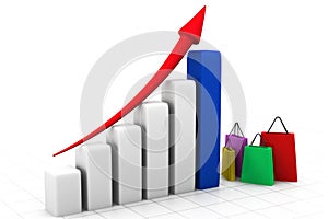 Sales growth chart concept
